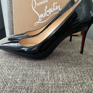 KATE Christian Louboutin Patent Leather Black Heels 36.5